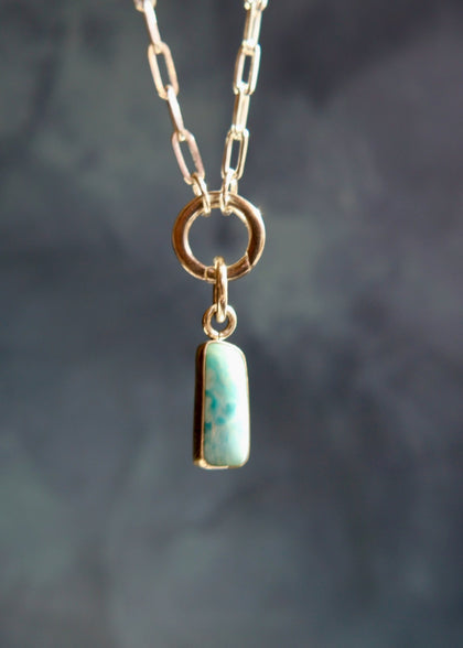 Sterling Silver Charm Necklace With Front Clasp