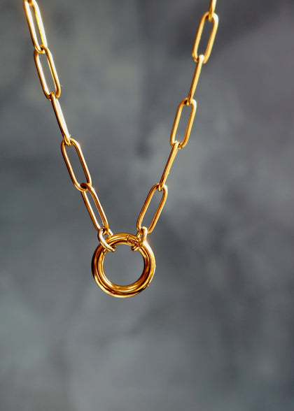 Charm Necklace With Front Clasp