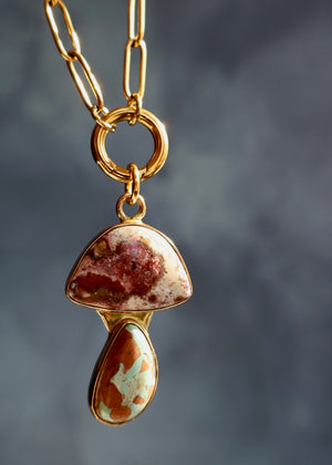 Day Tripper Mushroom *Pendant Only* Gold Alchemia DT64