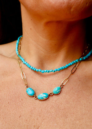 Blue Ridge Turquoise Triple Stone Necklace DT53