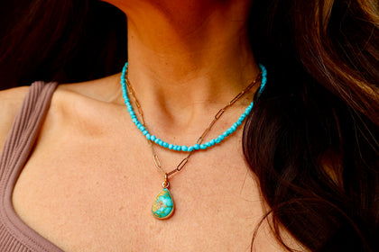 Sonoran Gold Dainty Necklace on Gold Fill Paperclip Chain