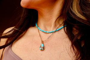 Sonoran Gold Dainty Necklace on Gold Fill Paperclip Chain DT57