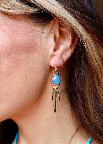 Chalcedony Fringe Earrings