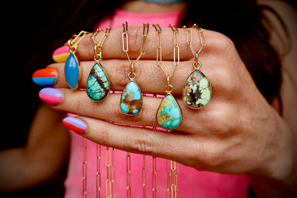 Sonoran Gold Dainty Necklace on Gold Fill Paperclip Chain