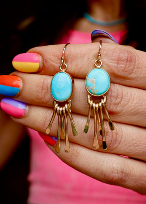 Blue Ridge Turquoise Fringe Earrings DT1