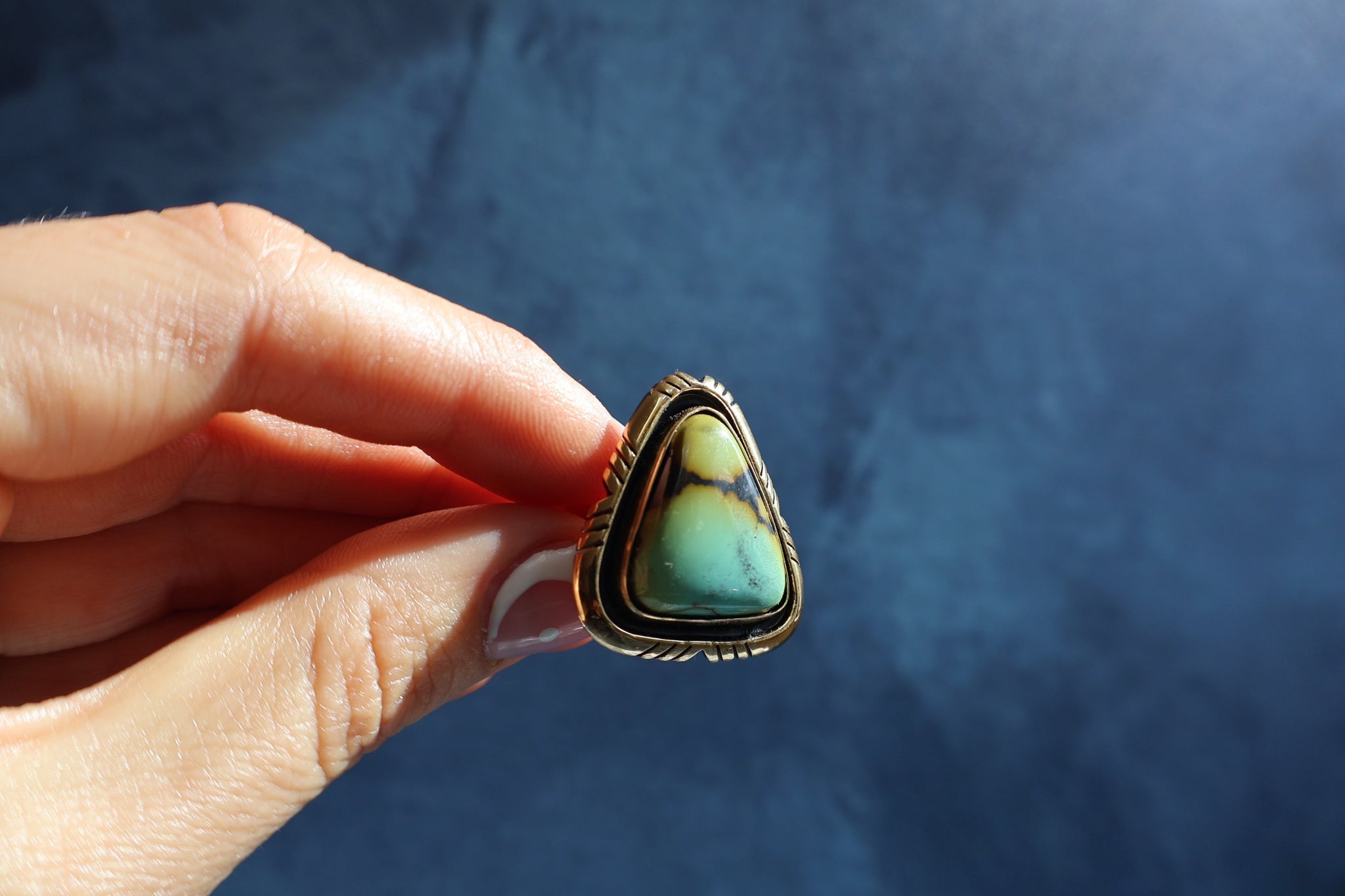 Royston Turquoise Southwest Style Ring Adjustable Size EW15