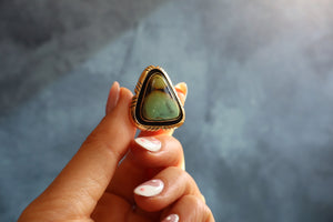 Royston Turquoise Southwest Style Ring Adjustable Size EW15