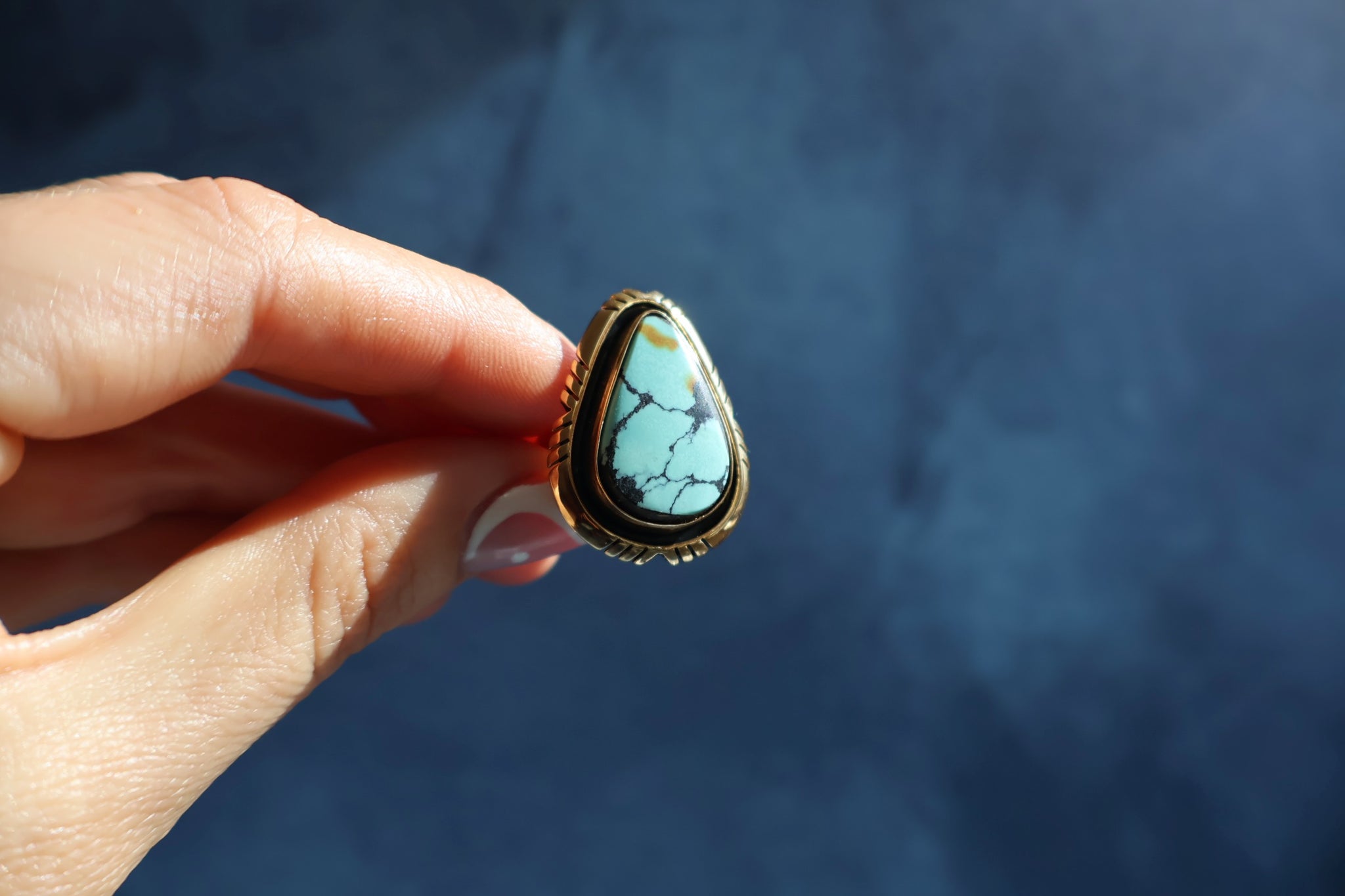 Royston Turquoise Southwest Style Ring Adjustable Size EW16