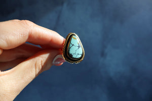 Royston Turquoise Southwest Style Ring Adjustable Size EW16