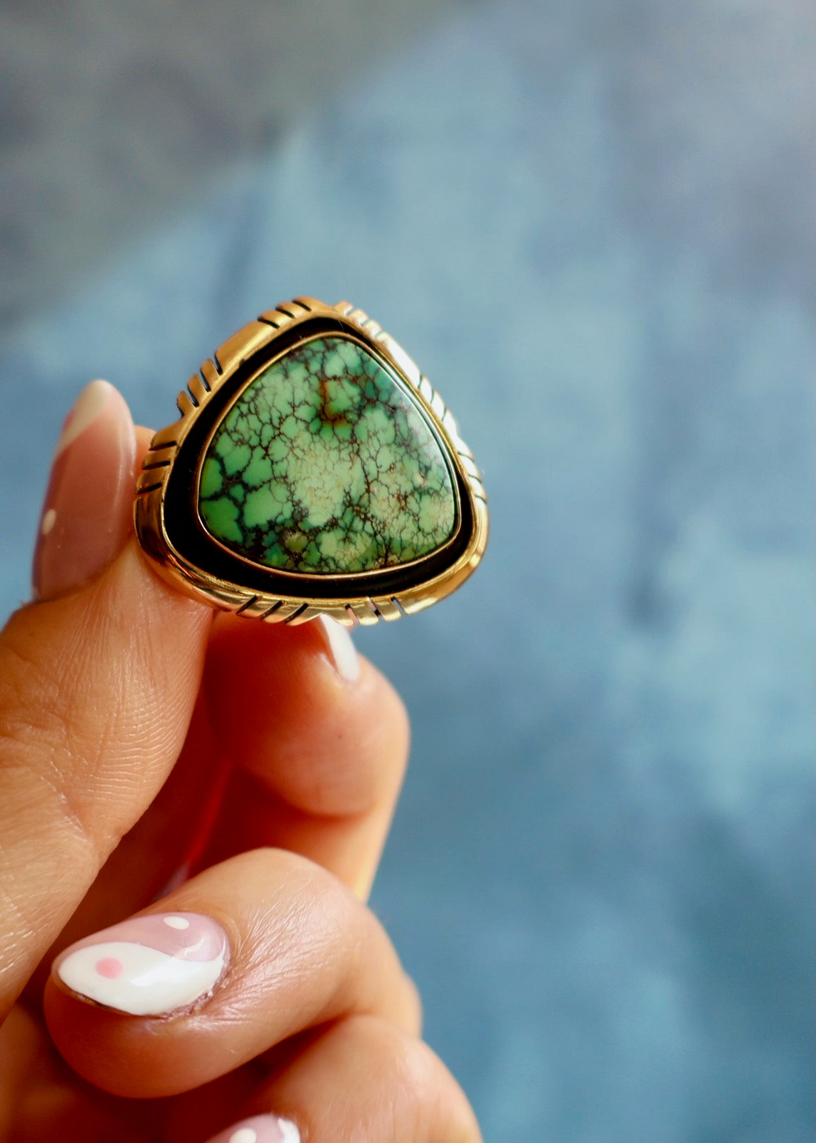 Turquoise Southwest Style Ring Adjustable Size EW18