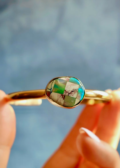 Checkerboard Composite Cuff Bracelet