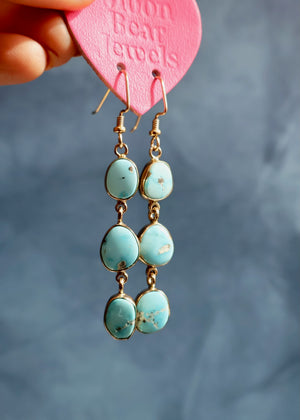 Campitos Turquoise Triple Stone Earrings EW41