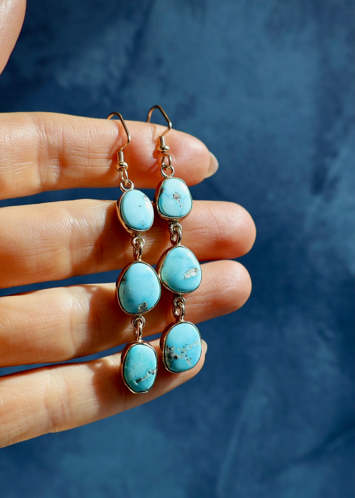 Campitos Turquoise Triple Stone Earrings EW41