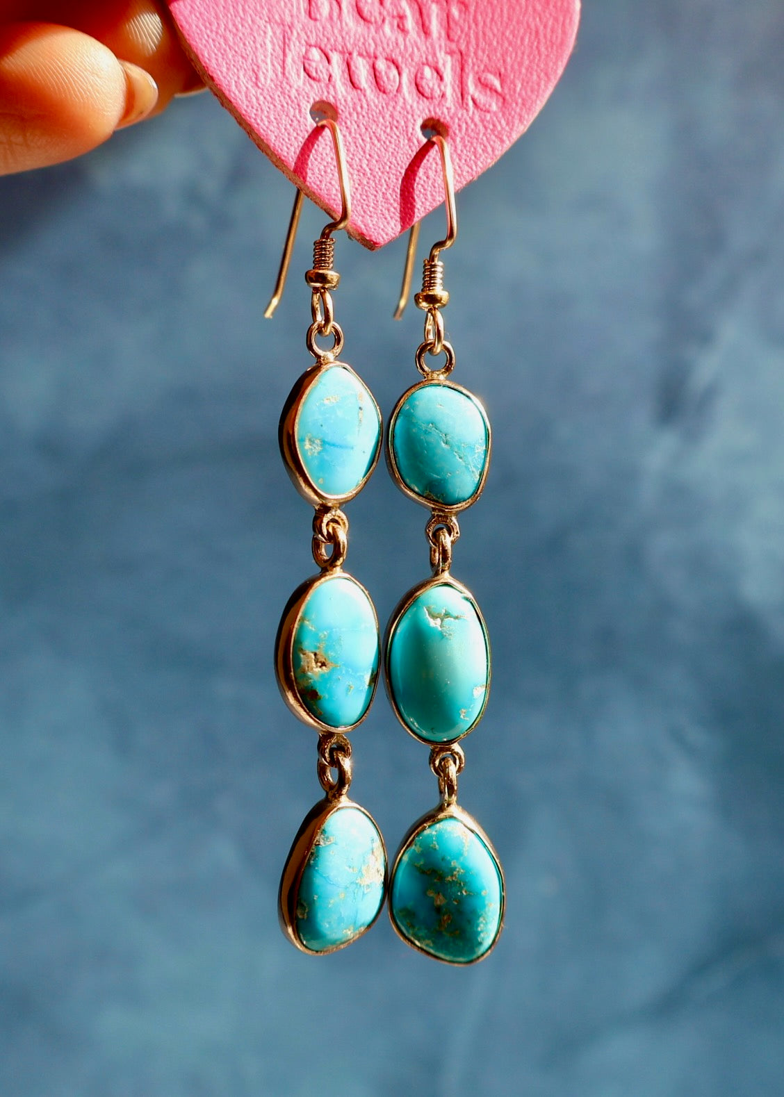 Blue Ridge Turquoise Triple Stone Earrings EW42
