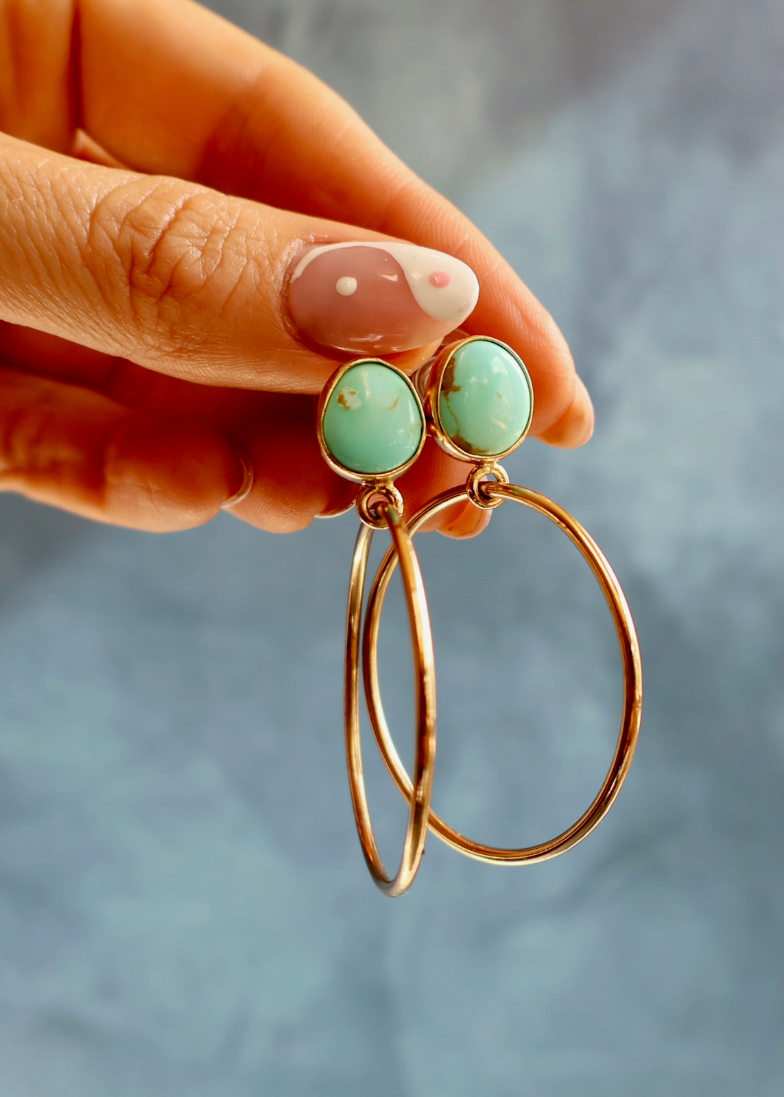 Campitos Turquoise Gold Alchemia Hoops EW49