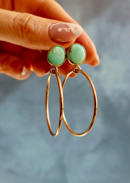 Campitos Turquoise Gold Alchemia Hoops