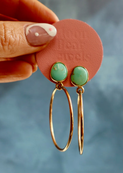 Campitos Turquoise Gold Alchemia Hoops