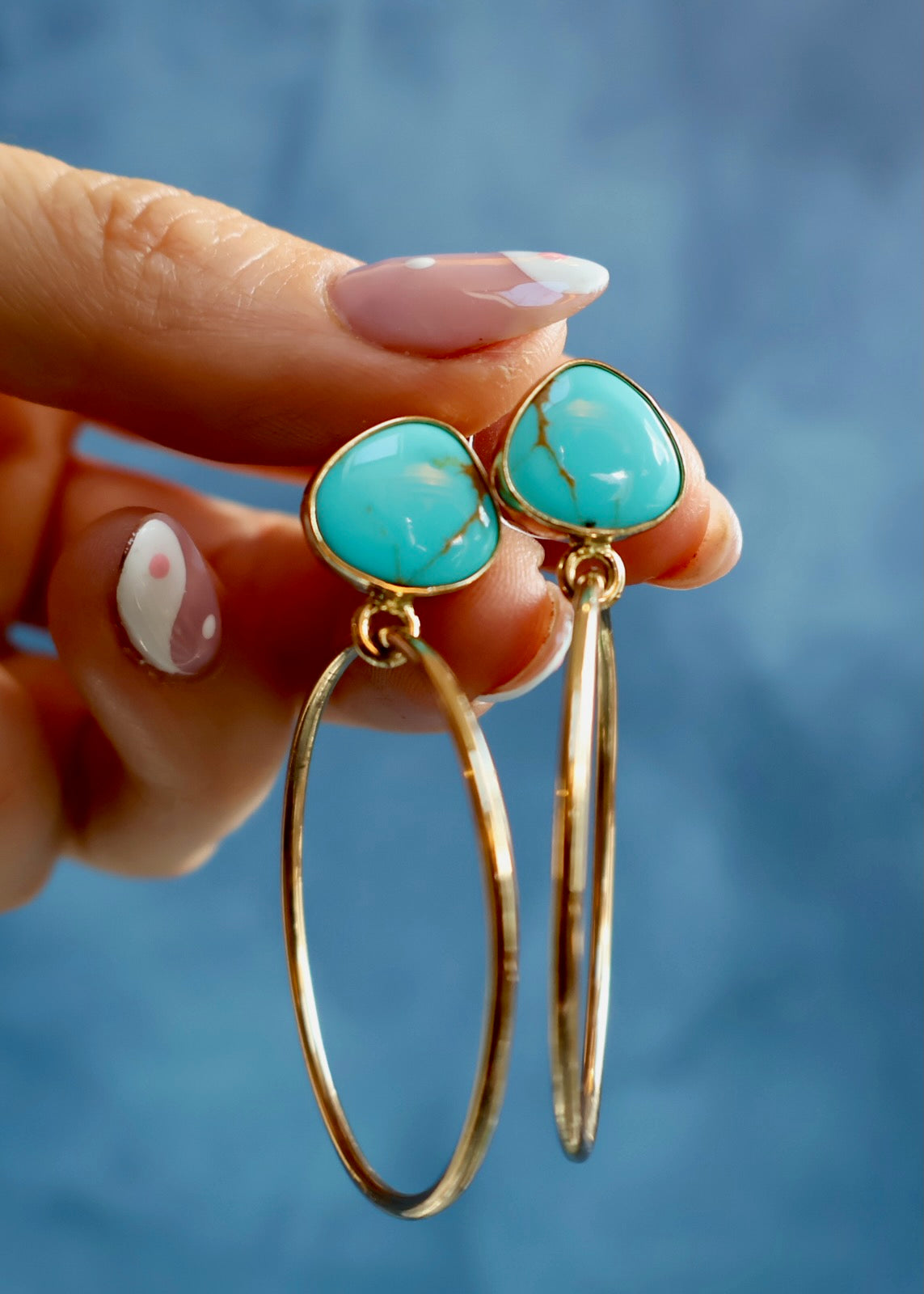 Campitos Turquoise Gold Alchemia Hoops EW50