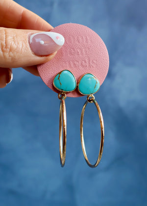 Campitos Turquoise Gold Alchemia Hoops EW50