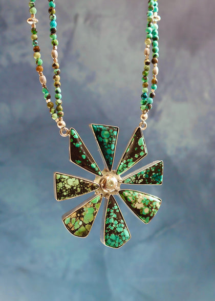 Cloud Mountain & Hubei Turquoise Starburst Necklace