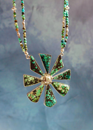 Cloud Mountain & Hubei Turquoise Starburst Necklace EW55