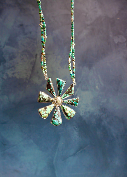 Cloud Mountain & Hubei Turquoise Starburst Necklace
