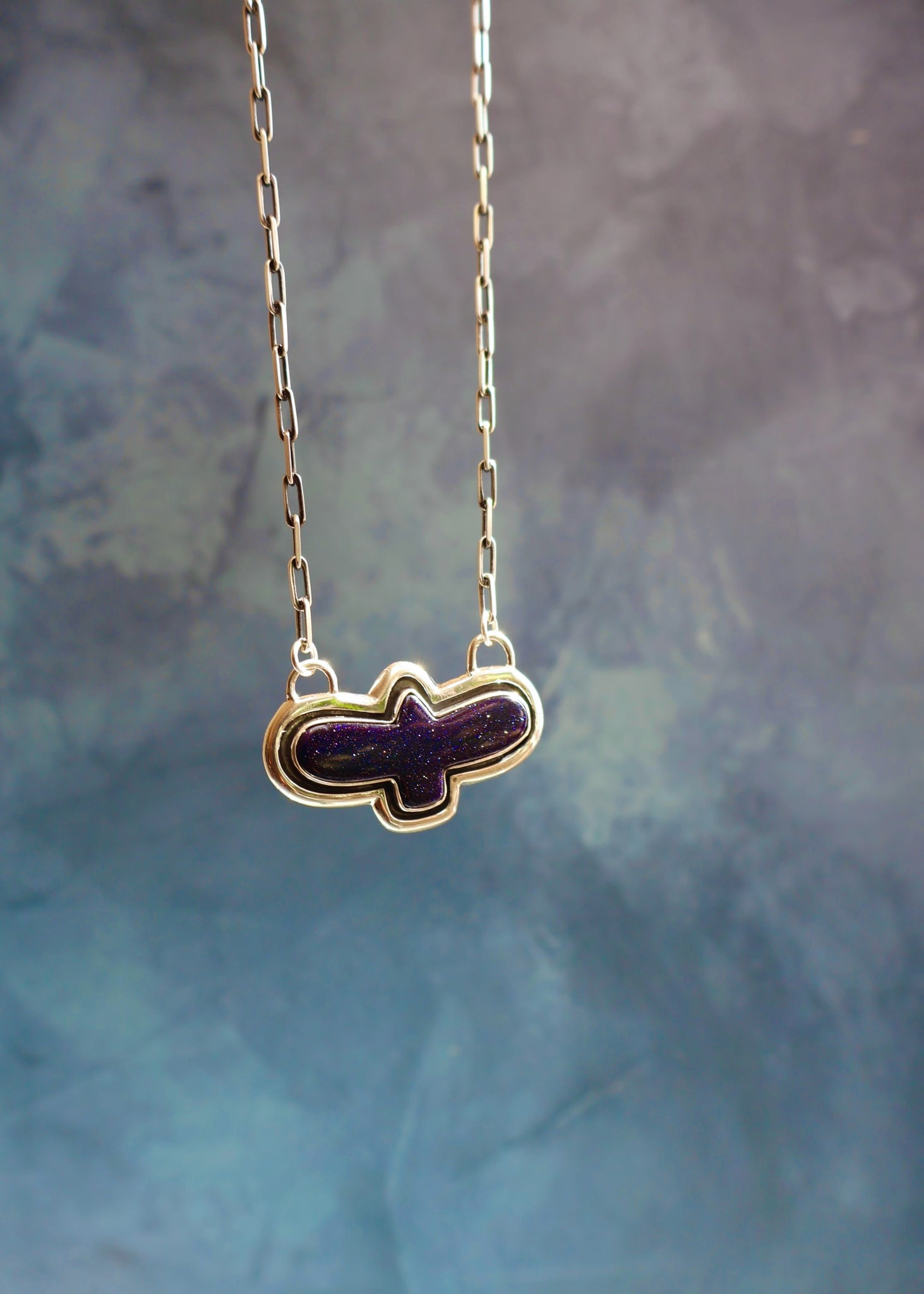 Black Sunstone Thunderbird Necklace EW57