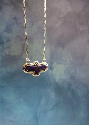 Black Sunstone Thunderbird Necklace EW57