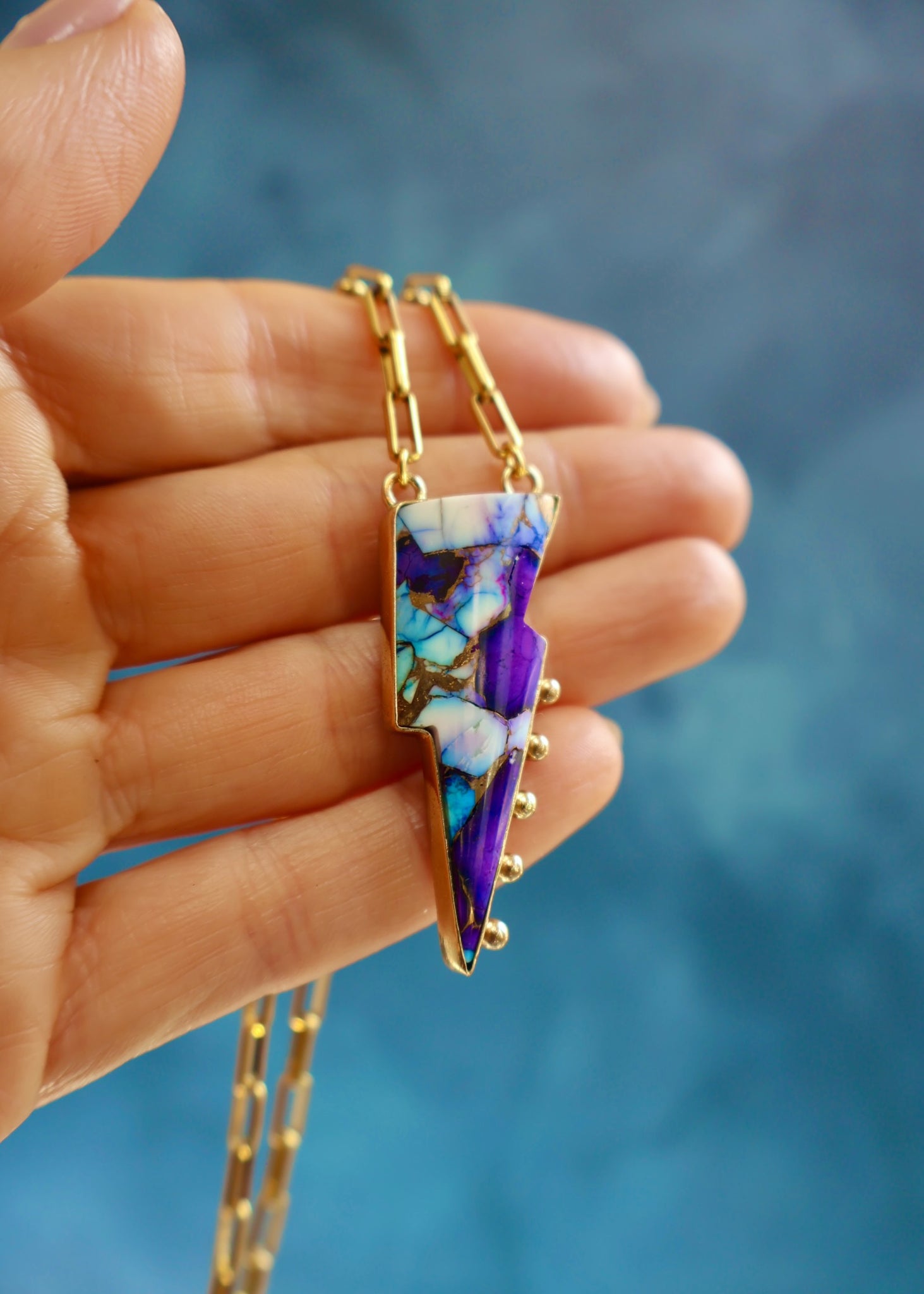 Purple Dahlia Lightning Bold Necklace EW58