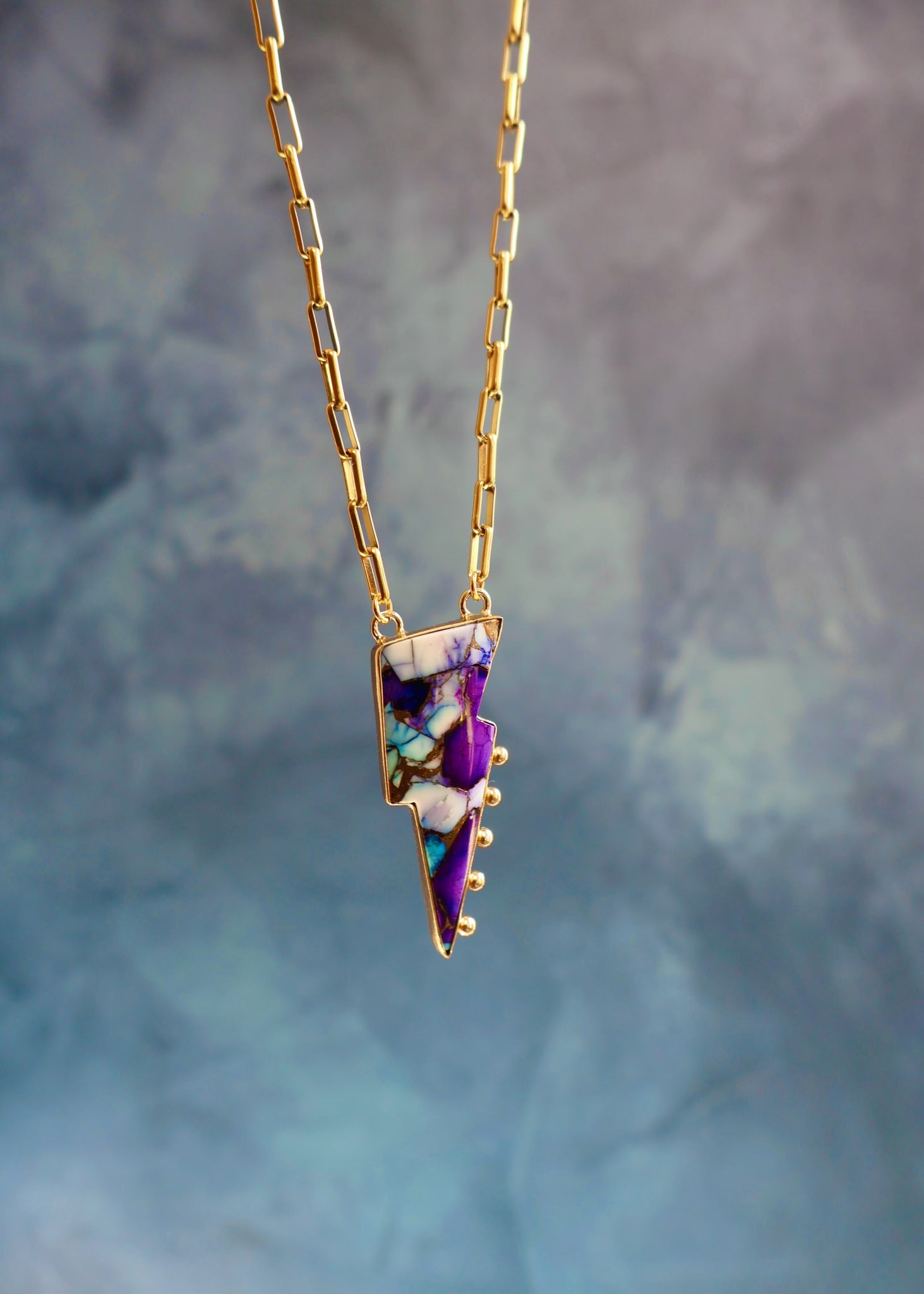 Purple Dahlia Lightning Bold Necklace EW58