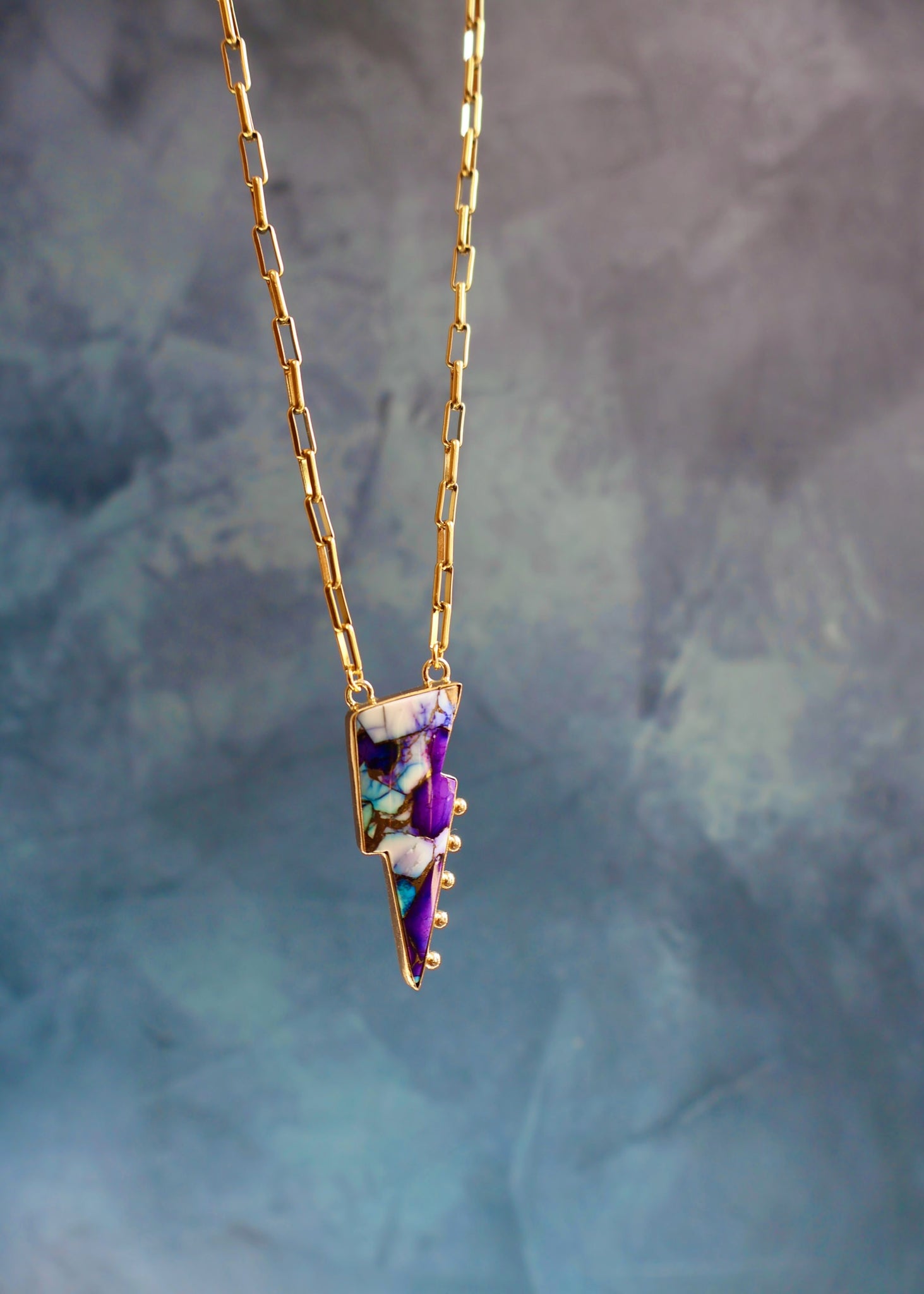 Purple Dahlia Lightning Bold Necklace EW58