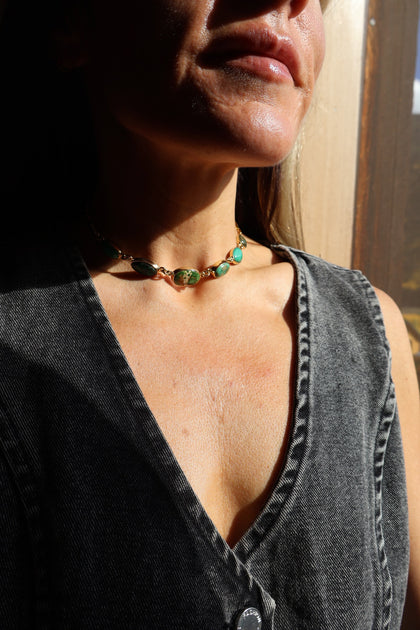 Sonoran Gold Turquoise Choker Necklace