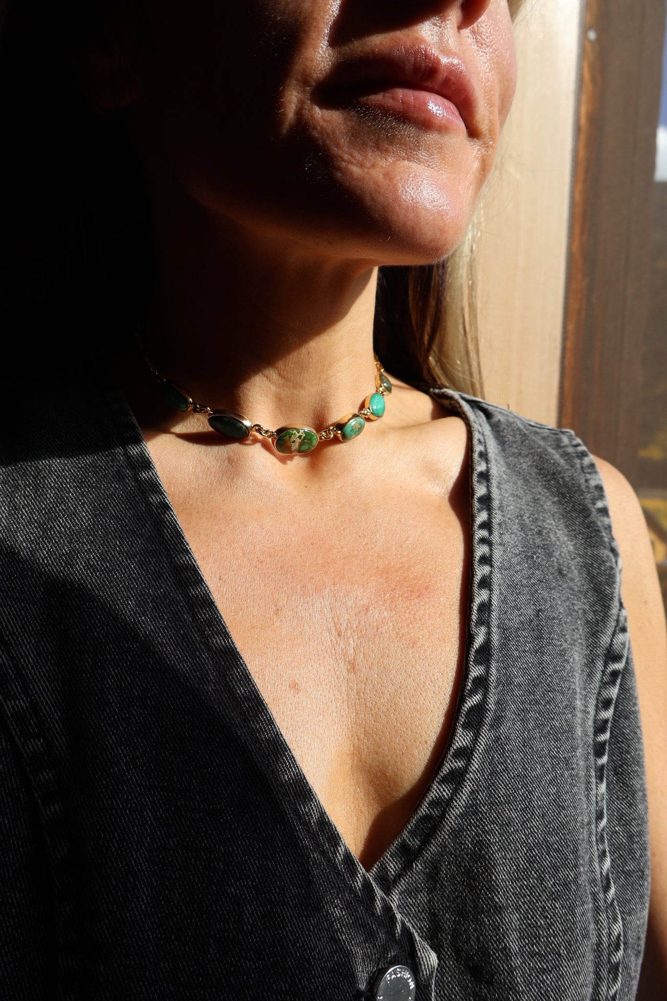 Sonoran Gold Turquoise Choker Necklace EW60