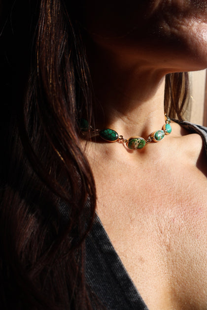 Sonoran Gold Turquoise Choker Necklace