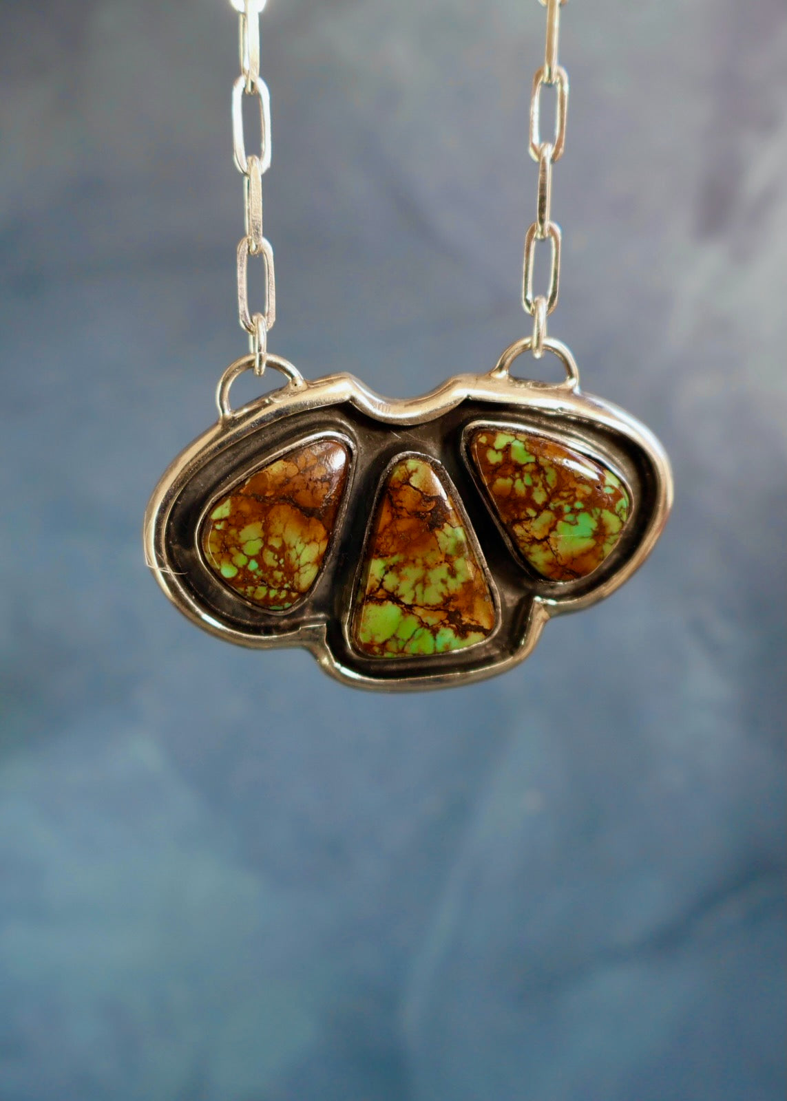 Cloud Mountain Turquoise & Sterling SIlver Necklace EW69