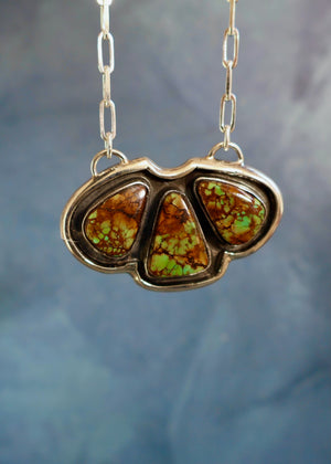 Cloud Mountain Turquoise & Sterling SIlver Necklace EW69