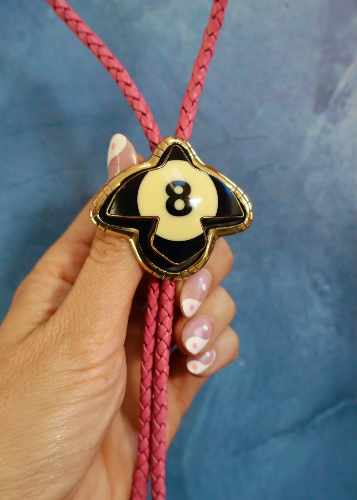8 Ball Bird Bolo with Pink Leather EW71