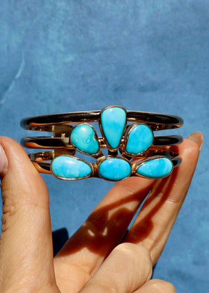 Blue Ridge Turquoise Triple Cuff Bracelet EW73 - Main Image