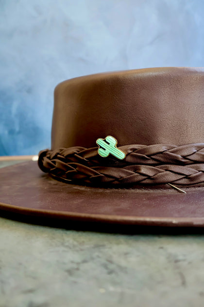 Electric Western Hat Pin Saguaro Cactus Campitos Turquoise