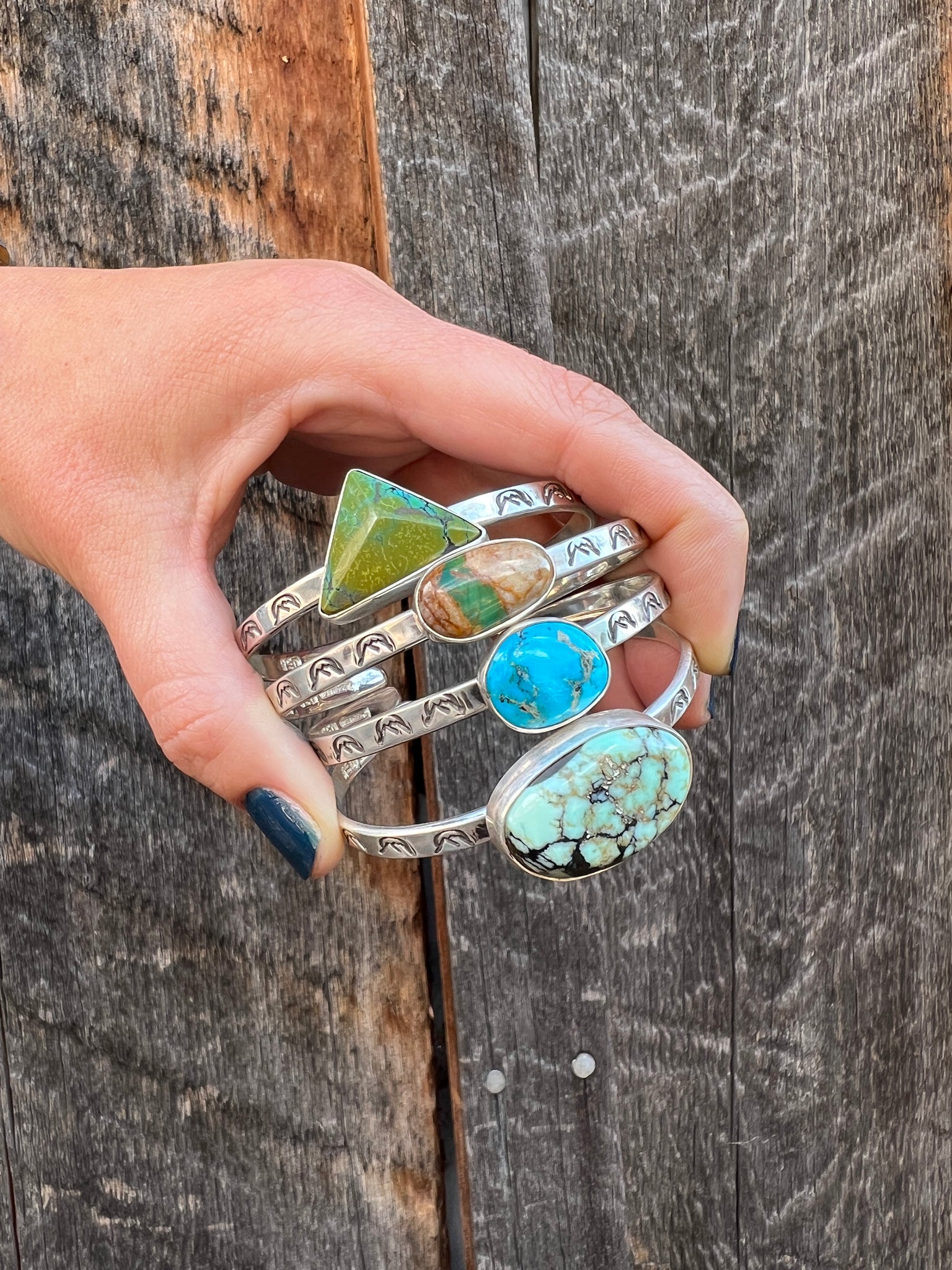 Royston Turquoise Mountain Cuff Bracelet Sterling Silver #97