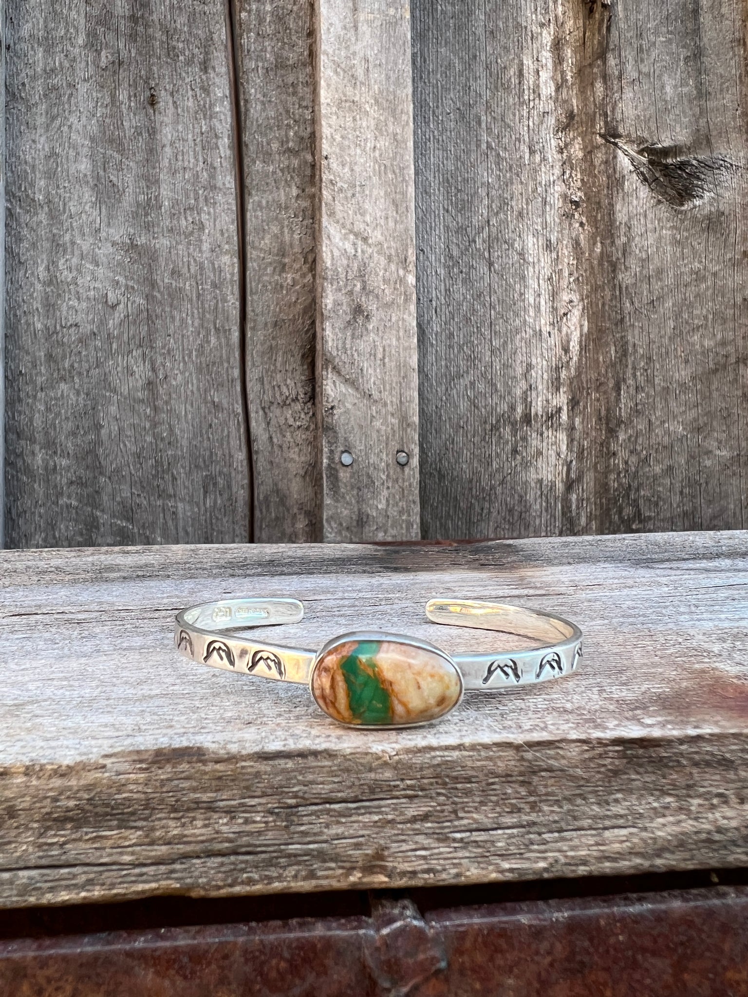 Royston Turquoise Mountain Cuff Bracelet Sterling Silver #97
