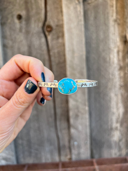 White Water Turquoise Mountain Cuff Bracelet Sterling Silver