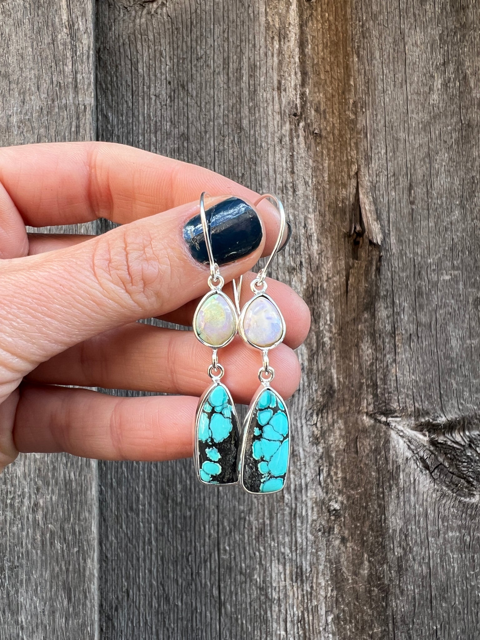 Opal & Turquoise Sterling Silver Earring #93