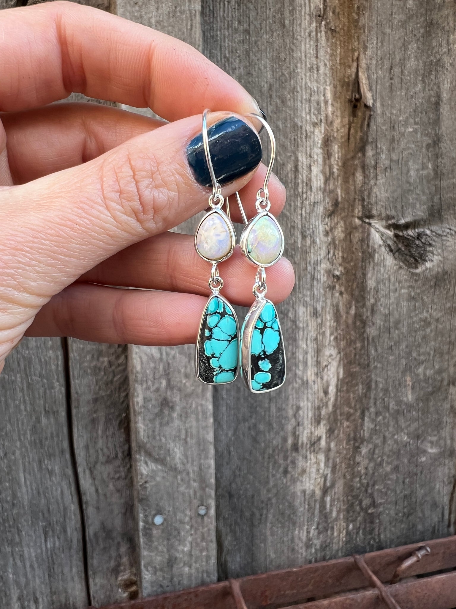 Opal & Turquoise Sterling Silver Earring #93
