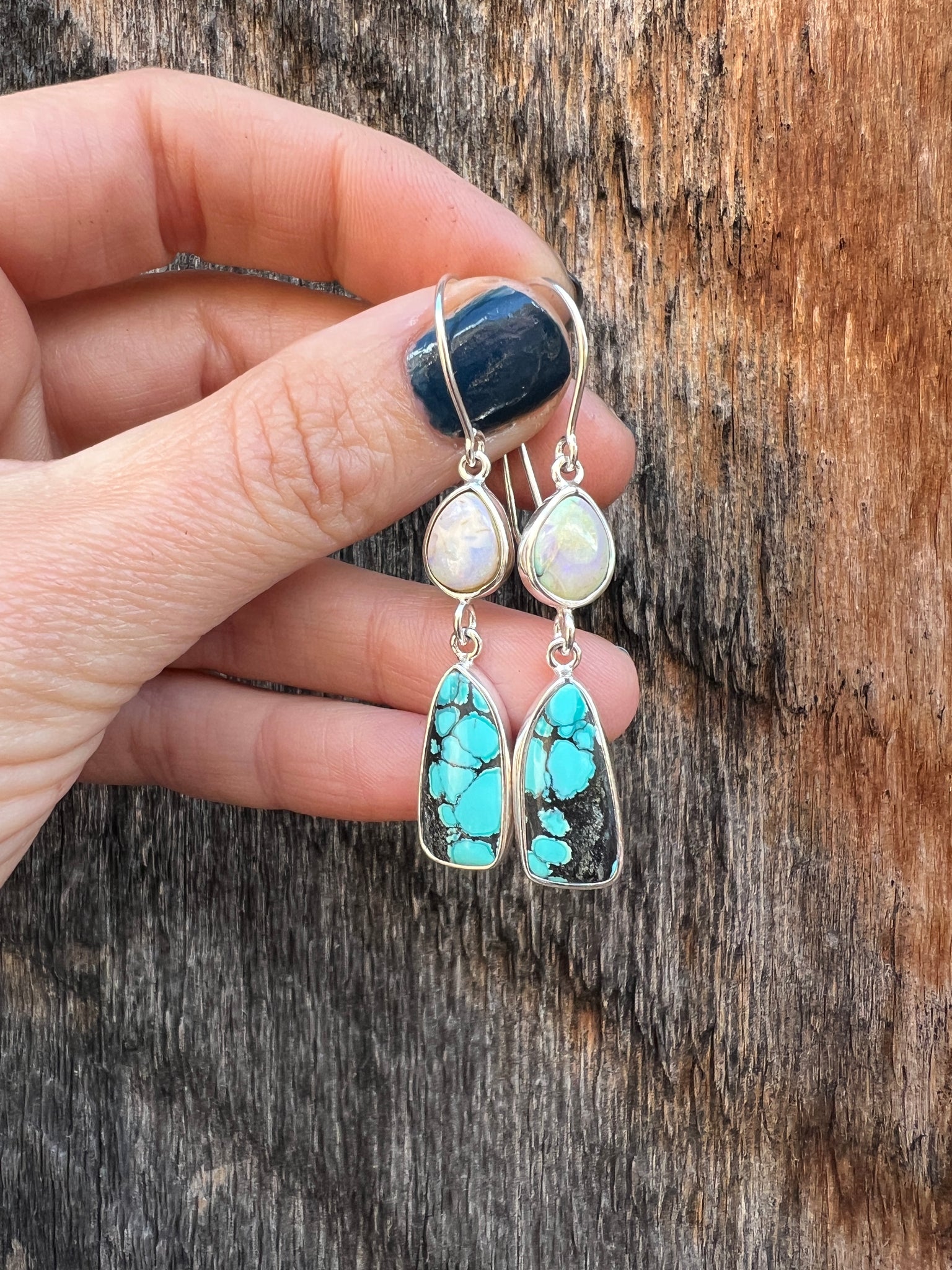 Opal & Turquoise Sterling Silver Earring #93