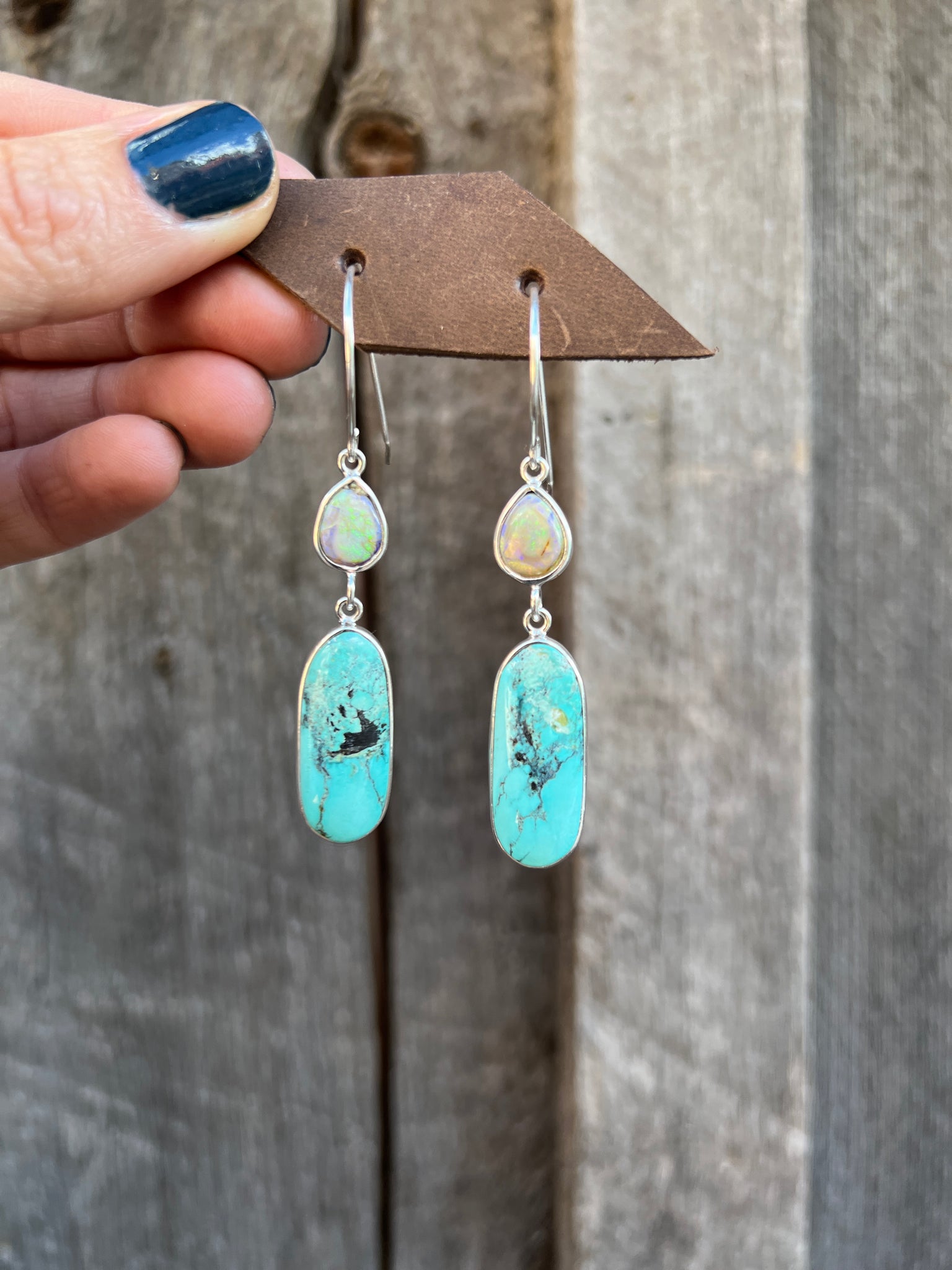 Opal & Turquoise Sterling Silver Earring #94