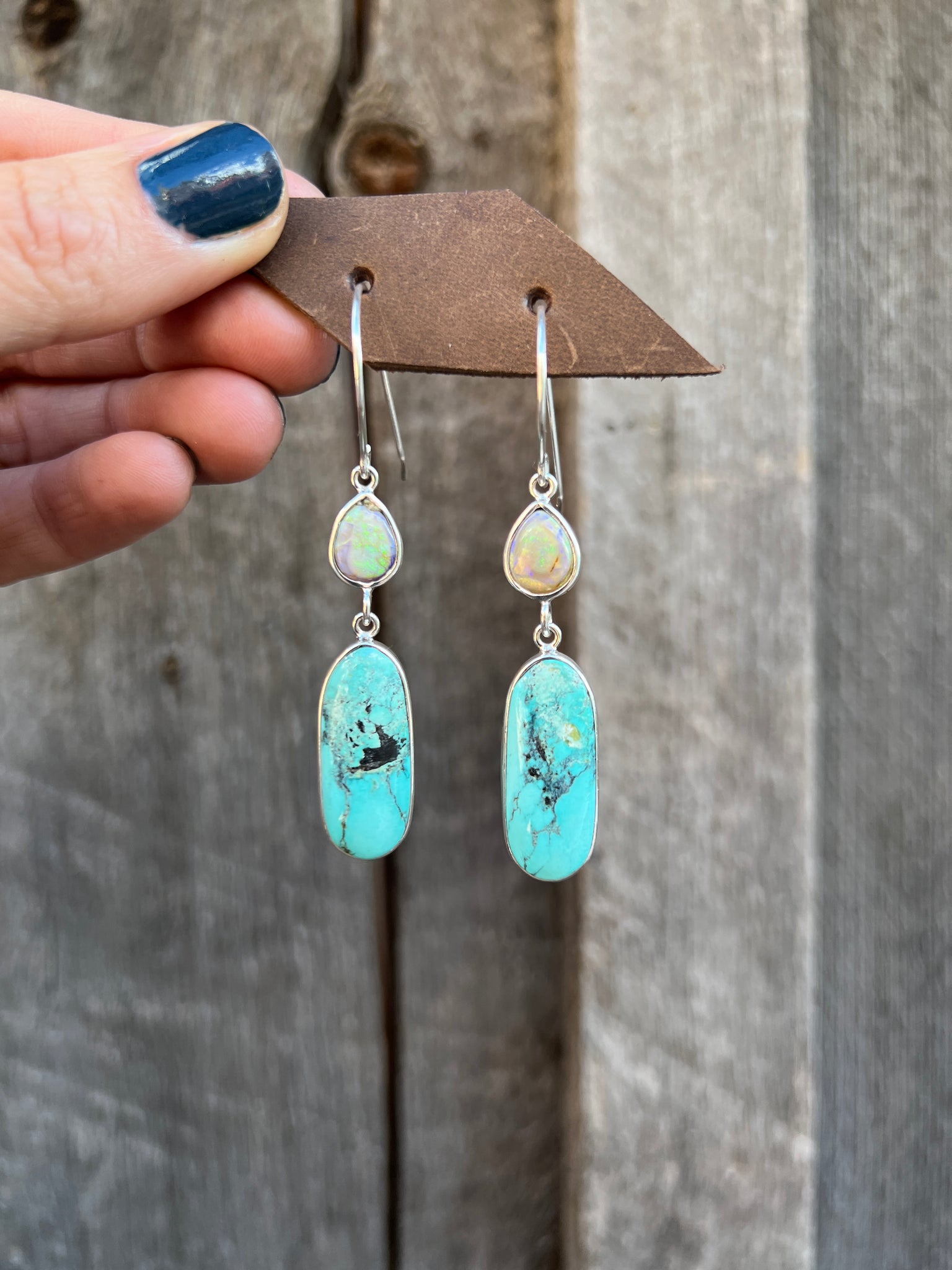 Opal & Turquoise Sterling Silver Earring #94