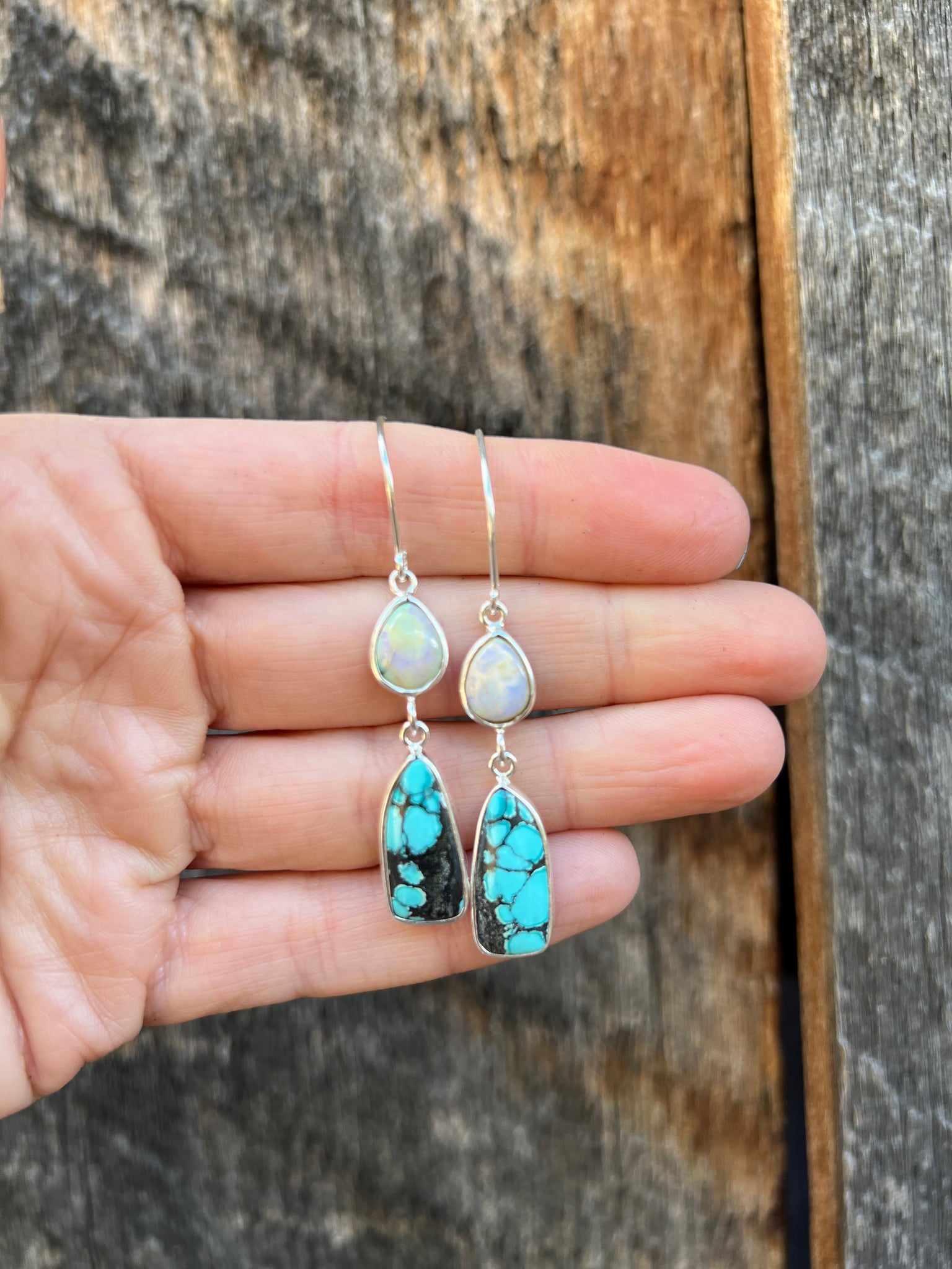 Opal & Turquoise Sterling Silver Earring #93