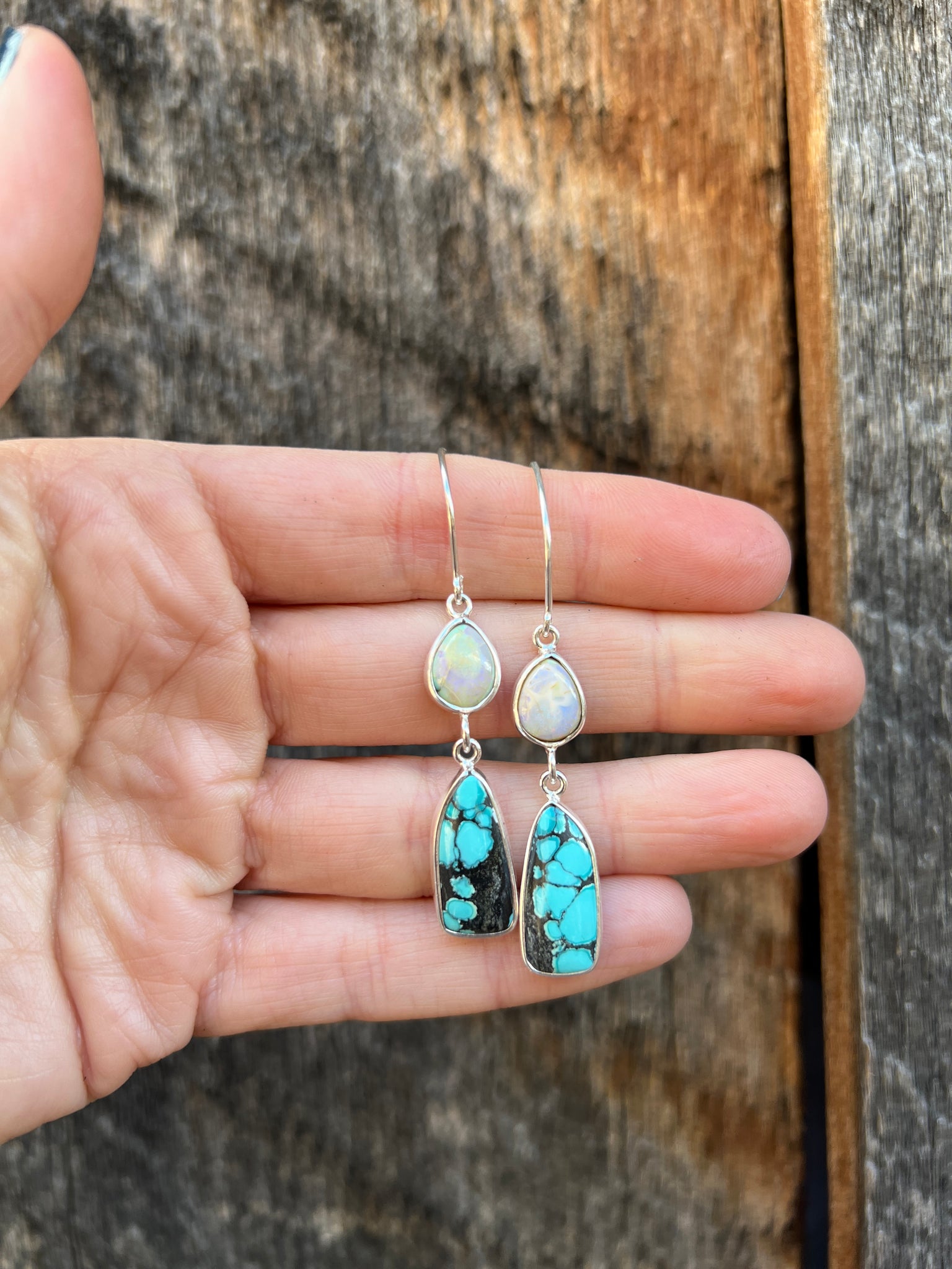 Opal & Turquoise Sterling Silver Earring #93