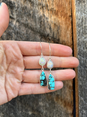 Opal & Turquoise Sterling Silver Earring #93